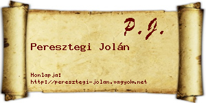 Peresztegi Jolán névjegykártya